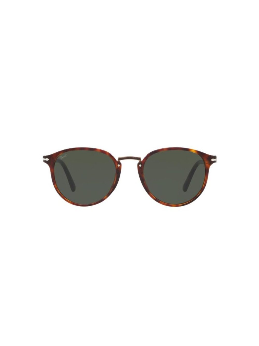 New Persol Men's Sunglasses Havana Round Green Lens Injected Frame PO3210S 24 31